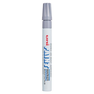 uni PAINT PX-20 Oil-Based Marker, Medium Tip, Silver Metallic (63614)