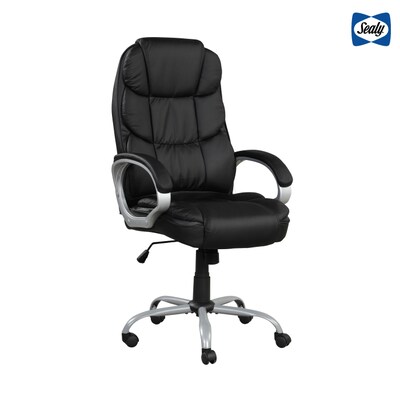 Sealy Posturepedic Spencer Ergonomic Faux Leather Swivel Executive Chair, Black (63075)