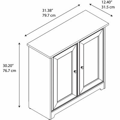 Bush Furniture Cabot 30H Storage Cabinet with 2 Shelves, Linen White Oak (WC31198)