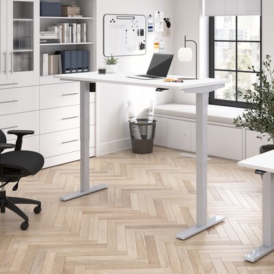 Bush Business Furniture Move 40 Series 60W Electric Height Adjustable Standing Desk, White/Cool Gra