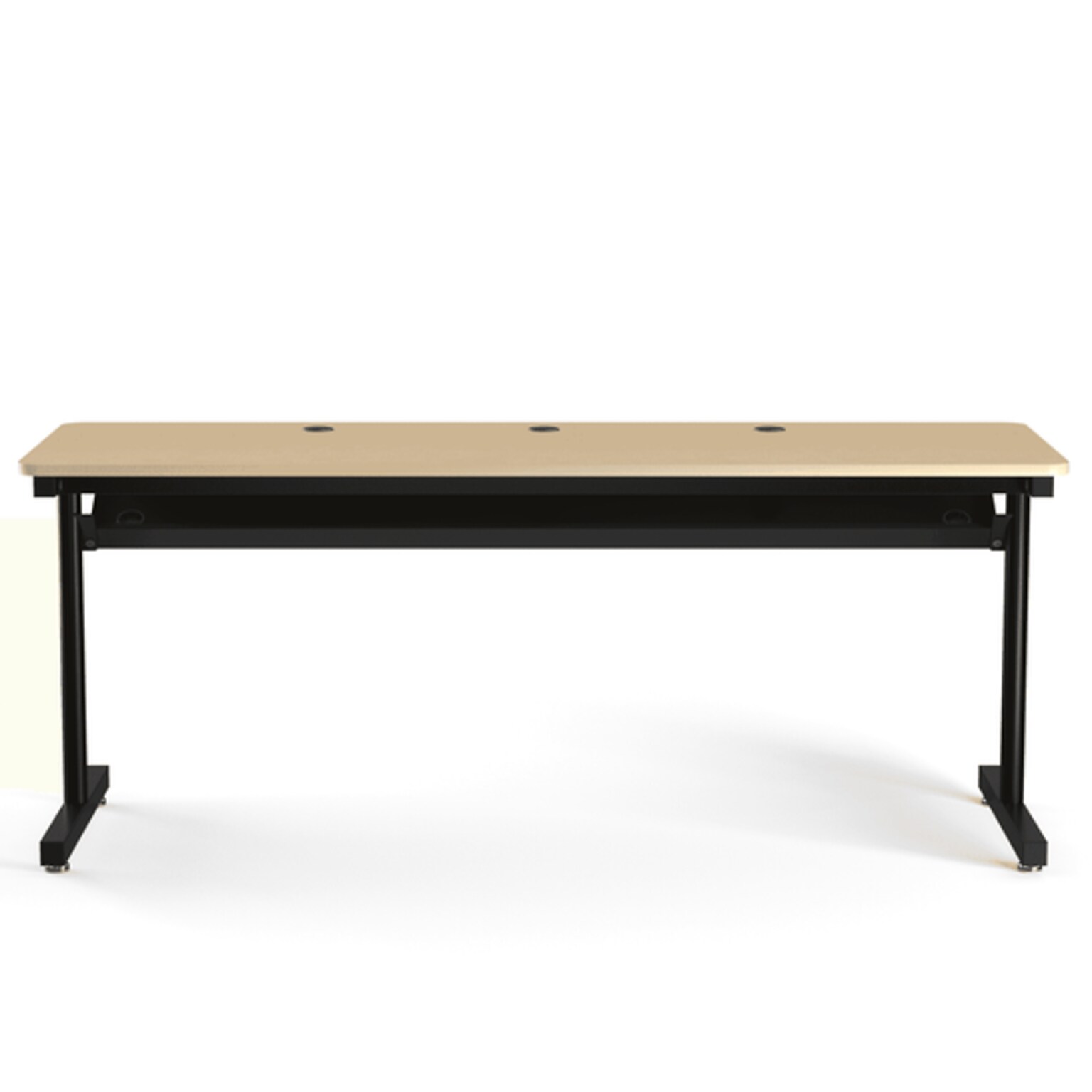 VersaDesk 72W Basic Computer Table, Maple/Black (BCT7224-BM)