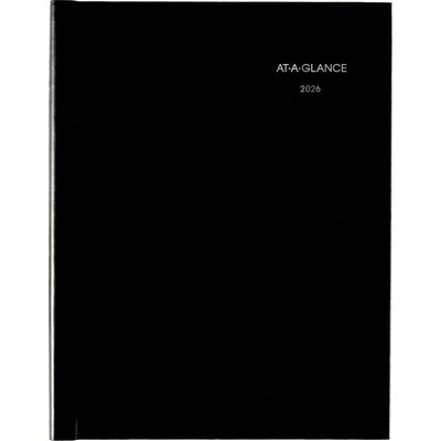 2026 AT-A-GLANCE DayMinder 8" x 11" Weekly Appointment Book Planner, Faux Leather Cover, Black (G520H-00-26)