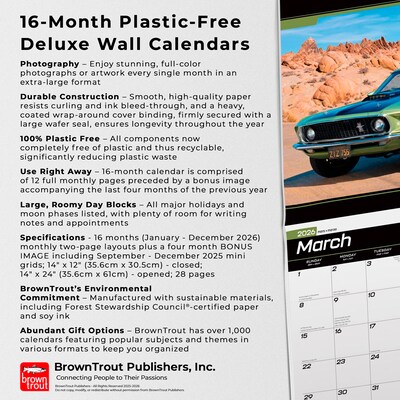 2026 BrownTrout Ford Mustang 14" x 12" Monthly Wall Calendar (9798330701643)