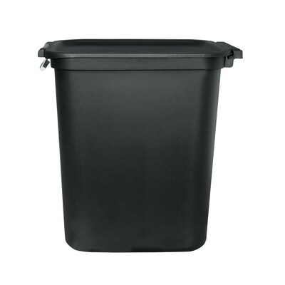 Hefty Locking Hinged Lid Trash Can, 7.7 Gallons, Black, 2/Pack (HFTCOM229207507)