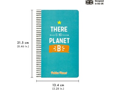 Pukka Pad There Is No Planet B Notebook, 5.28" x 8.46", Wide-Ruled, 96 Sheets, Blue (9703-SPP)