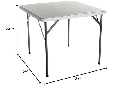 Iceberg IndestrucTable Classic Folding Table, 34L x 34W x 29H, Platinum Granite (ICE65253)