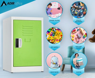 AdirOffice 24"H Single Tier Green Storage Locker (ADI629-02-GRN-DL)