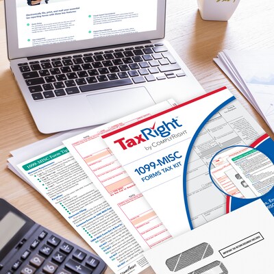 ComplyRight TaxRight 2024 1099-MISC Tax Form Tax Form Set with Envelopes, 4-Part, 50/Pack (SC6103E)