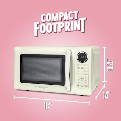 Nostalgia Retro 0.7 cu. ft. Countertop Microwave, Ivory (NRMOPMSW7IVY6A)