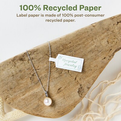 Avery EcoFriendly Laser/Inkjet Decorative Edge Multipurpose Labels, 1/2 x 2-1/2, White, 450/Pack (