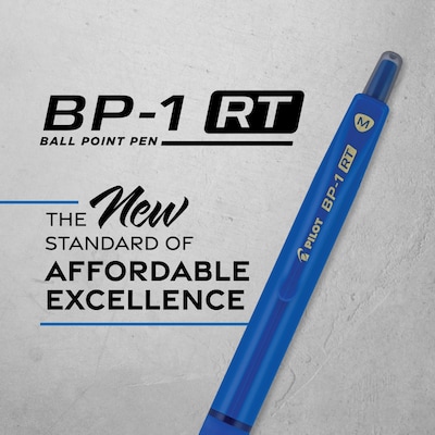 Pilot BP1-RT Retractable Ballpoint Pens, Medium Point, 1.0mm, Blue Ink, Dozen (BPR--BLUM)
