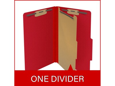 Medical Arts Press Pressboard Classification Folder, 1 Divider, 2" Expansion, Legal Size, Deep Red, 10/Box (DV-T52-14-3DRD)