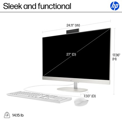 HP 27" All-in-One Desktop Computer, Intel Core  i5-1334U, 8GB RAM, 256GB SSD, Windows 11 Home