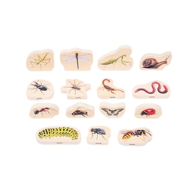 TickiT Wooden Minibeast Blocks, Multicolored, 15/Set (CTU73568)