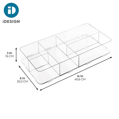 iDesign Clarity 5-Compartment Drawer Organizer, Clear (42219)