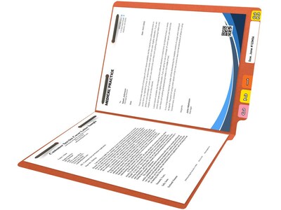 Medical Arts Press Reinforced End Tab File Folder, Straight Cut, Letter-Size, Orange, 250/Carton (S-01602-ORG-B)