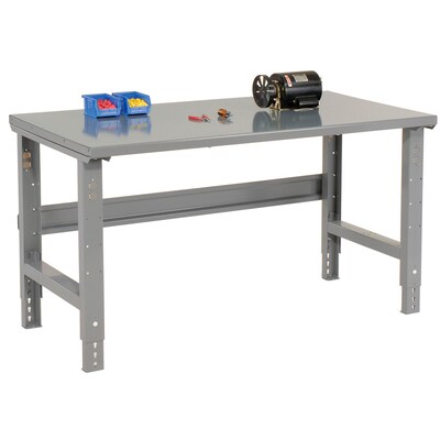 Global Industrial 72 x 30 Adjustable Steel Workbench, Gray (183154)