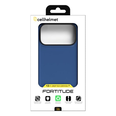 cellhelmet Fortitude MagSafe Phone Case for iPhone 17 Pro Max, Bermuda Blue (CF-123-BLU)