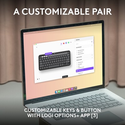 Logitech Pebble 2 Wireless Ergonomic Keyboard and Optical Mouse Combo for Mac, Tonal Graphite (920-012200)