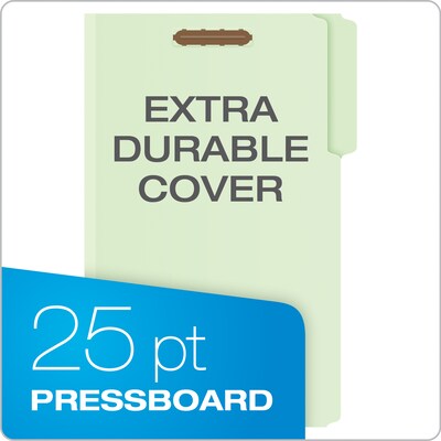 Pendaflex 60% Recycled Pressboard Classification Folder, 1 Expansion, Legal Size, Light Green, 25/Box (17183)