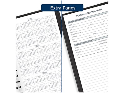 2024 AT-A-GLANCE 5" x 8" Daily Appointment Book, Black (70-800-05-24)