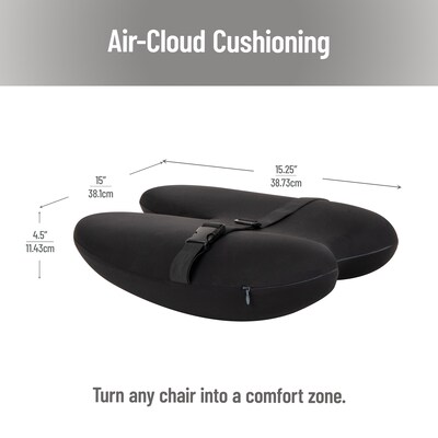 Mind Reader Memory Foam Lumbar Support Pillow Office Chair Back Cushion, Black (BBACK-BLK)