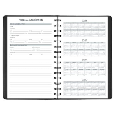 2027 AT-A-GLANCE 24-Hour 5" x 8" Daily Appointment Book Planner, Faux Leather Cover, Black (70-203-05-27)