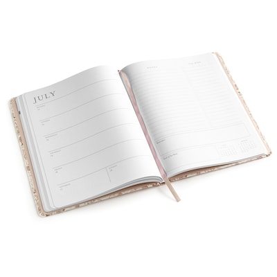 2027 Eccolo Laura Ashley Floral 8" x 10" Weekly & Monthly Planner, Faux Leather Cover, Brown (RY27-401D)