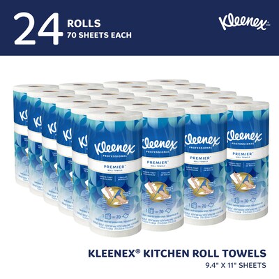 Kleenex Premiere Paper Towels, 1-ply, 70 Sheets/Roll, 24 Rolls/Pack (13964)
