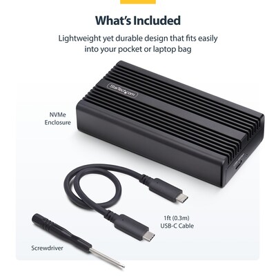 StarTech USB4 M.2 External Hard Drive Enclosure, NVMe, Black (1USB4-NVME-ENCLOSURE)