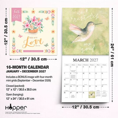 2027 BrownTrout Faith 12" x 12" Monthly Wall Calendar (9781773728865)