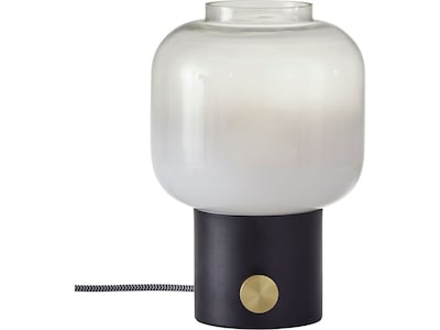 Adesso Lewis Incandescent/CFL Table Lamp, Matte Black/White (6027-01)