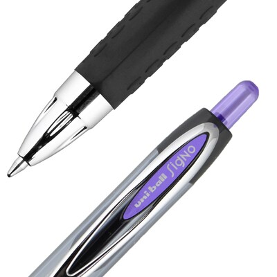 uniball 207 Retractable Gel Pens, Medium Point, 0.7mm, Purple Ink, Dozen (70221)