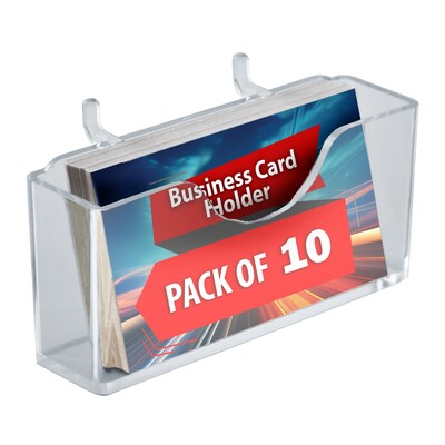 Azar Card Holder, 2" x 4.125", Horizontal, Desktop/Wall, Clear Acrylic, 10/Pack (252008-10PK)