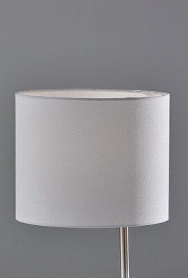 Adesso Wyatt Supercharger Incandescent Desk Lamp, 22"H, Brushed Steel/White (2610-22)