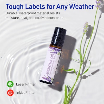 Avery Waterproof Rectangle Laser Multipurpose Labels, 1.25" x 3.75", White, 300/Pack (19479399269)