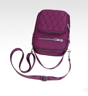 Nicci Polyester Cross-Body Quilted Bag, Purple (CBM240510A-PUR)