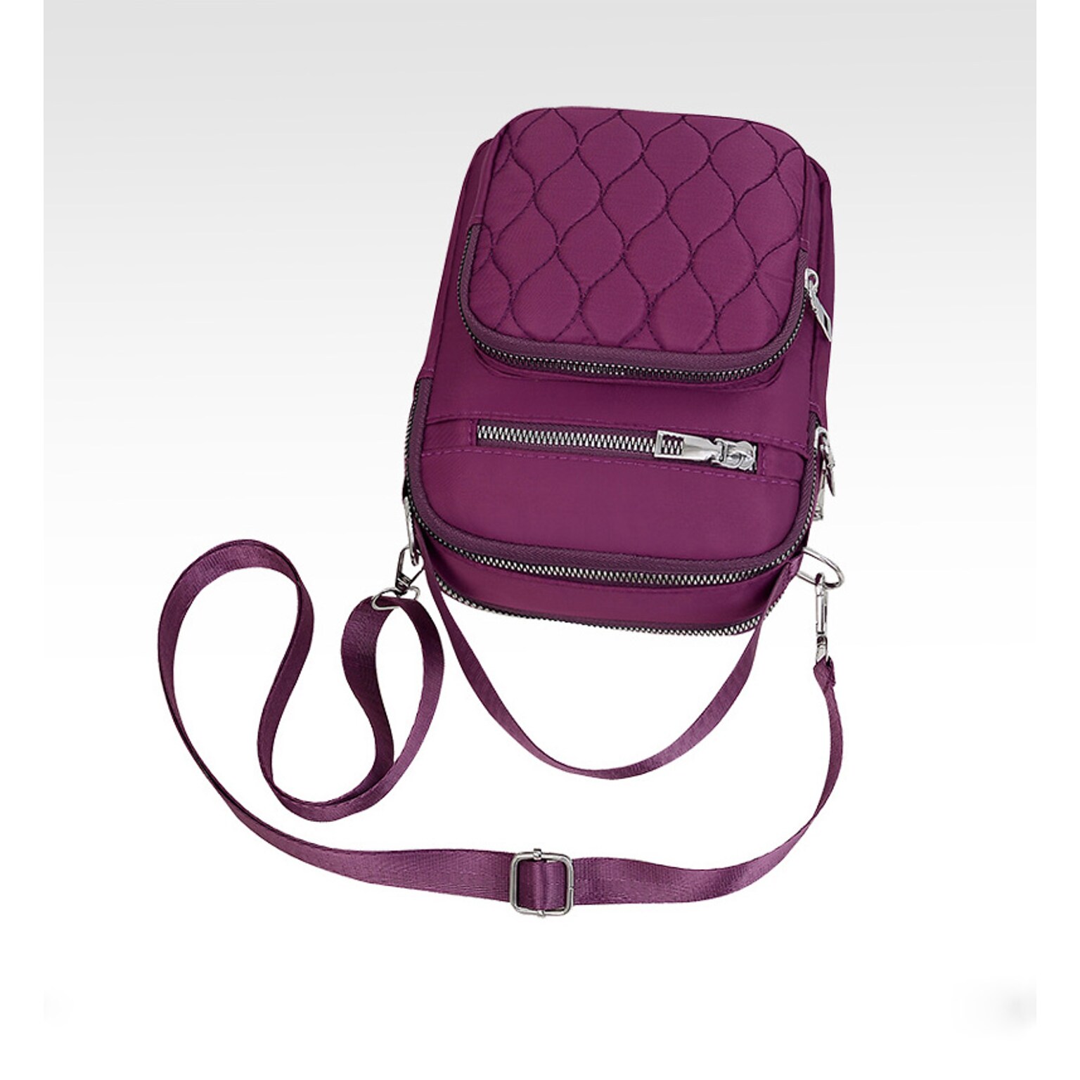 Nicci Polyester Cross-Body Quilted Bag, Purple (CBM240510A-PUR)