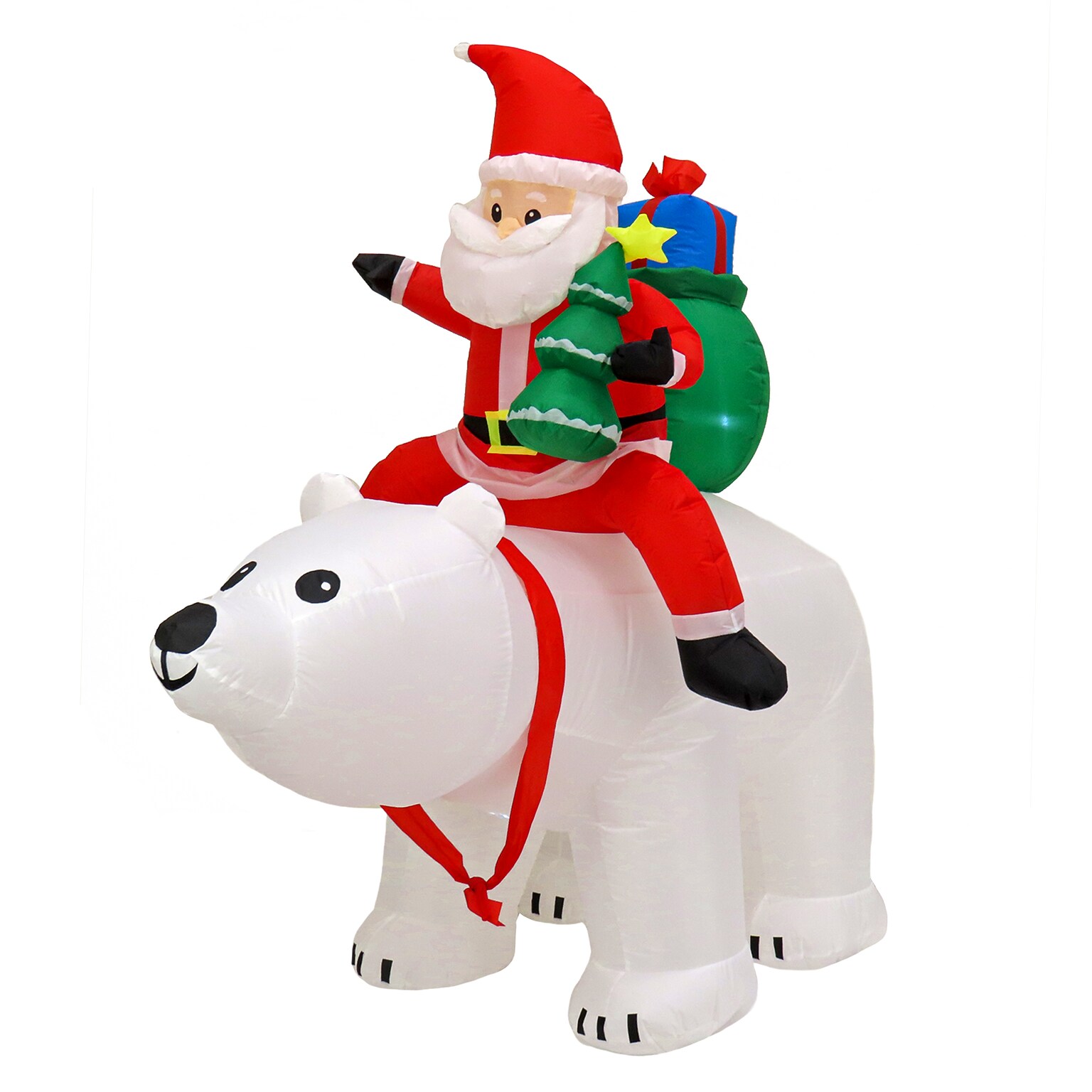 National Tree Company First Traditions 6 Inflatable Santa Riding Polar Bear (FRT100-AX112303)