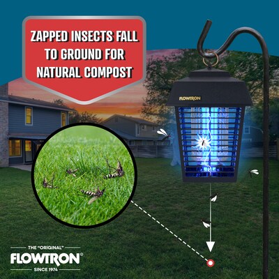 Flowtron Electric Bug Zapper, 1/2 Acre of Coverage, 15W Bulb & 5600V Killing Grid (FLWBK15D)
