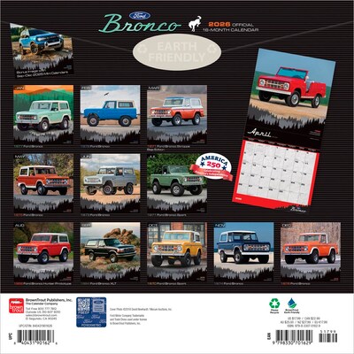 2026 BrownTrout Ford Bronco 12 x 12 Monthly Wall Calendar (9798330701629)