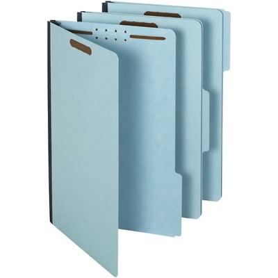 Quill Brand® Heavy-Duty 1/3-Cut Assorted 2-Fastener Pressboard File Folders with 1 Gusset, Legal, B