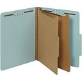 Quill Brand® Recycled Pressboard Classification Folders, 2-Partitions, 6-Fasteners, Letter, Lt Blue,