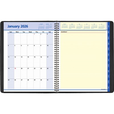 2026 AT-A-GLANCE QuickNotes 8.25" x 11" Weekly & Monthly Appointment Book, Faux Leather Cover, Black (76-950-05-26)