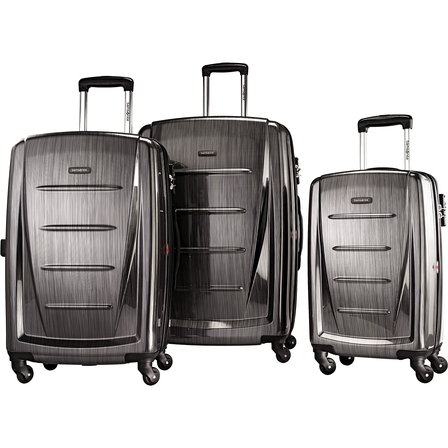 Samsonite Winfield 2 Fashion Polycarbonate 3-Piece Luggage Set, Charcoal (56847-1174)