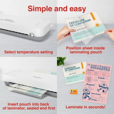 Staples® Thermal & Cold Laminator, 12.9" Width, White/Gray (OL312S)
