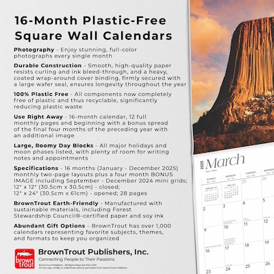 2025 BrownTrout Wyoming Wild & Scenic 12" x 12" Monthly  Wall Calendar (9781975475987)