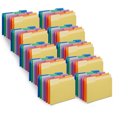 Quill Brand File Folders, Assorted, 1,000 Pack