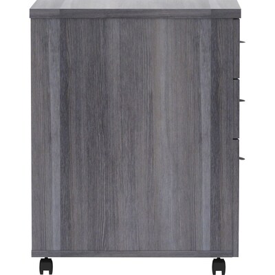 Lorell Essentials Series 3-Drawer Mobile File Cabinet, 16"W x 22"D x 28.3"H, Weathered Charcoal (LLR69560)