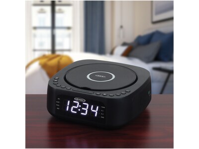 Jensen Stereo Digital Dual Alarm Clock Radio, Black (JCR-375)